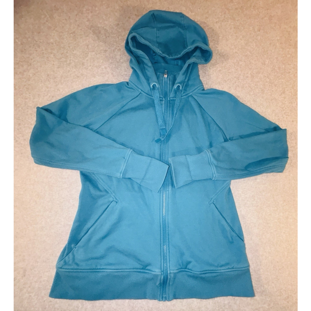 Athleta Teal Full Zip Hoodie Womens Medium Athletic Sweatshirt Yoga Gym
